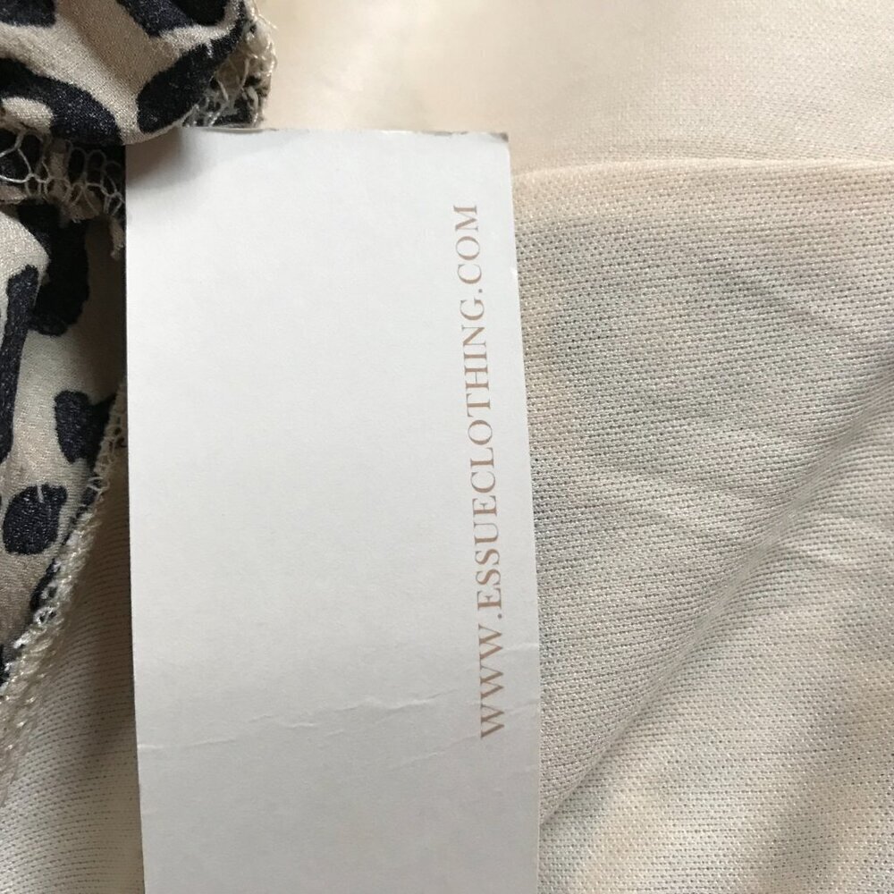 NWT e. ssue Leopard print mini dress size M scrunch design satin feel material - Picture 11 of 12